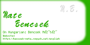 mate bencsek business card